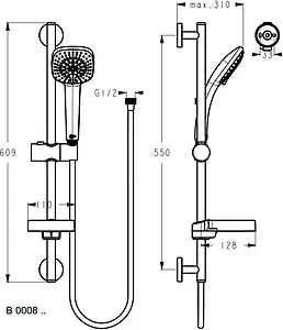 Душевая стойка Ideal Standard IdealRain cube хром B0008AA Душевая стойка Ideal Standard IdealRain cube хром B0008AA, 2
