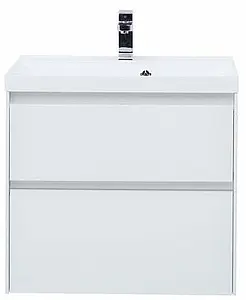 Тумба-умывальник подвесная Aquanet Гласс 60 белый 00196961+00179393, 5