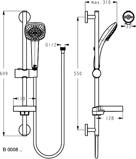 Душевая стойка Ideal Standard IdealRain cube хром B0008AA