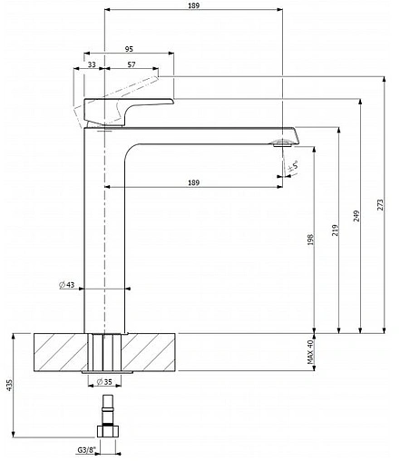 Смеситель для раковины Villeroy&amp;Boch Liberty хром TVW10700400061