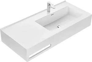 Раковина Aquaton Квадро Про 100 R с полотенцедержателем белый 1A733231QA01R, 4