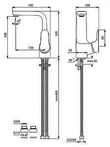 Смеситель для раковины Vidima One хром BA083AA, 2