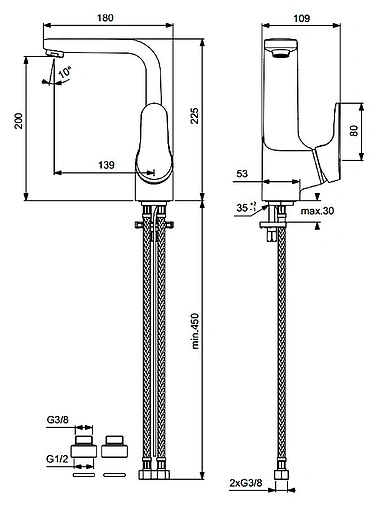Смеситель для раковины Vidima One хром BA083AA