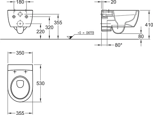 Унитаз подвесной безободковый Keramag iCon белый 204060000 Унитаз подвесной безободковый Keramag iCon белый 204060000