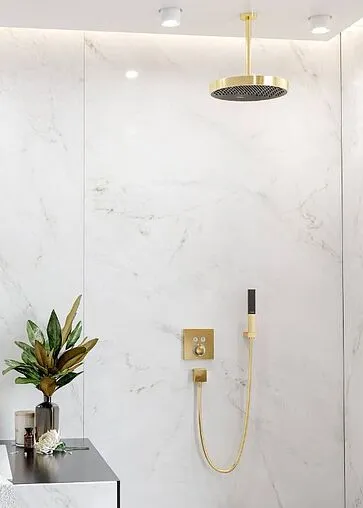 Держатель верхнего душа на потолок Hansgrohe S 300 полированное золото 27389990