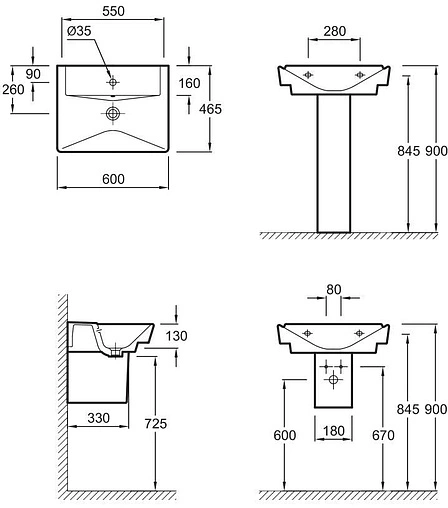 Раковина Jacob Delafon Reve 60 белый E4802-00