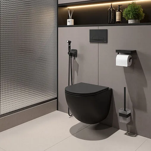 Унитаз подвесной безободковый Lemark Glazer Торнадо 3.0 черный матовый 9612004