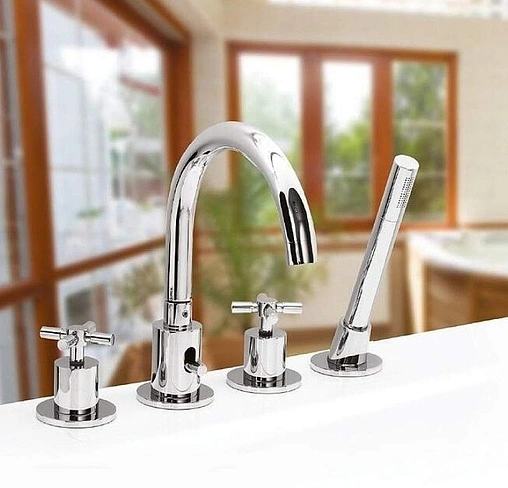 Смеситель на борт ванны на 4 отверстия Vega Spacio хром SP280CR50