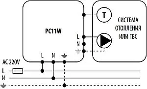 Контроллер для управления насосом отопления или ГВС Salus PC11W, 3