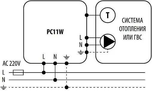 Контроллер для управления насосом отопления или ГВС Salus PC11W
