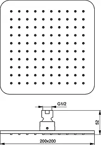 Лейка верхнего душа Ideal Standard IdealRain Cube хром B0024AA Лейка верхнего душа Ideal Standard IdealRain Cube хром B0024AA, 2