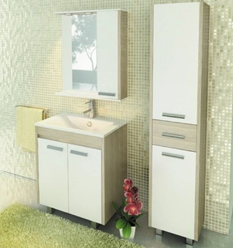 Тумба-умывальник напольная Comforty Тулуза 75 белый/сосна лоредо 00003132328CF