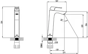 Смеситель для раковины Lemark Unit хром LM4509C Смеситель для раковины Lemark Unit хром LM4509C, 2