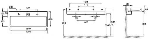 Раковина Jacob Delafon Terrace 120 белый EXB9112-00