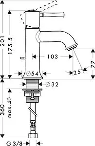 Смеситель для раковины Hansgrohe Talis Classic 80 хром 14118000 Смеситель для раковины Hansgrohe Talis Classic 80 хром 14118000, 2