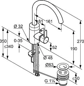 Смеситель для раковины Kludi Zenta хром 382550575 Смеситель для раковины Kludi Zenta хром 382550575, 2