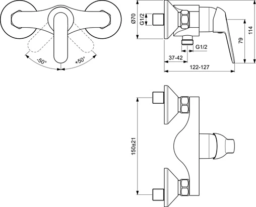 Смеситель для душа Vidima Fine хром BA387AA