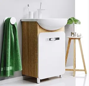Тумба-умывальник напольная Aqwella Vega 55 белый/дуб сонома Veg.01.05+Вн МуБ03, 4