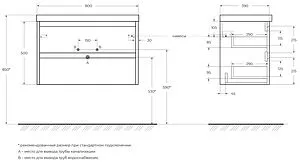 Тумба-умывальник напольная BelBagno KRAFT 80 Rovere Tabacco KRAFT39-800/390-2C-PIA-RT+BB800/390ETL Тумба-умывальник напольная BelBagno KRAFT 80 Rovere Tabacco KRAFT39-800/390-2C-PIA-RT+BB800/390ETL, 2
