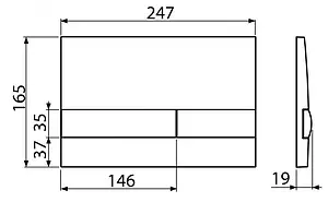 Клавиша смыва для унитаза AlcaPlast M1712-8 кнопки/черный глянцевый, панель/хром глянцевый, 2