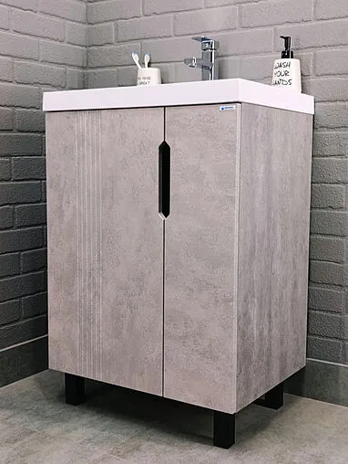 Тумба-умывальник напольный Айсберг Марта 60 бетон DA3503T+4670142930044