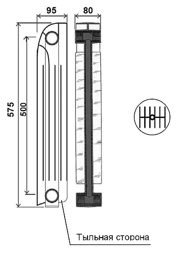 Радиатор биметаллический 8 секций Global Style Plus 500 белый STP05001008