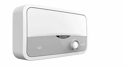 Водонагреватель проточный электрический Ariston Aures Slim 3.5 COM PL белый/серый 3520010