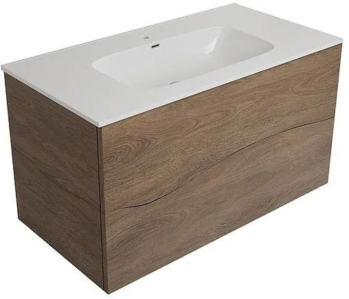 Тумба-умывальник подвесная Allen Brau Glority 90 дуб антик 1.35001.NW+1.35008.20