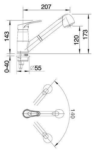 Смеситель для кухни с выдвижным изливом Blanco Wega-S серый беж 517642