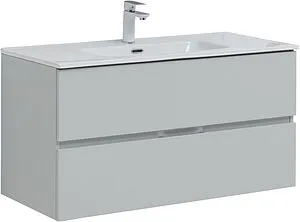 Тумба-умывальник подвесная Aquanet Алвита New 100 серый 00277520+00254365, 1