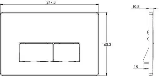 Клавиша смыва для унитаза Azario AZ-8200-0089/AZ-P58-0120 хром глянцевый
