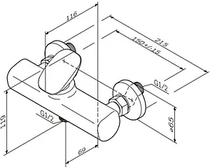 Смеситель для душа Am.Pm Spirit 2.0 хром F70A20000 Смеситель для душа Am.Pm Spirit 2.0 хром F70A20000, 2