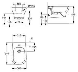 Биде подвесное Ideal Standard Active белый T501301 Биде подвесное Ideal Standard Active белый T501301, 2