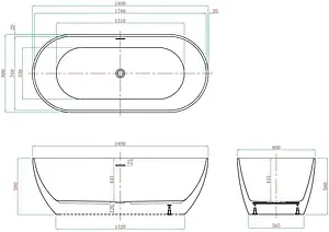 Ванна акриловая отдельностоящая Vagnerplast Marbella 180x80 KRBV180MAR7X-64, 2