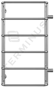 Полотенцесушитель водяной лесенка Terminus Стандарт П6 400х796 б/п 500 полированная сталь 4670030725318, 1
