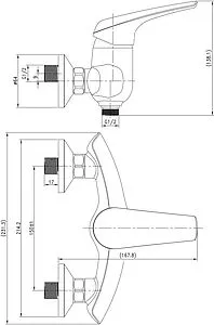 Смеситель для душа Aquanet Conte хром SD91387, 2