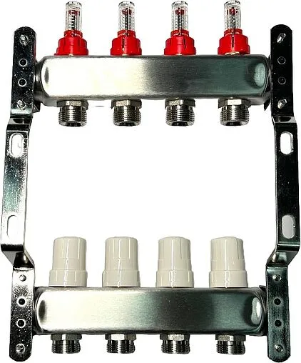 Группа коллекторная с расходомерами 4 отвода 1&quot;в/в x ¾&quot;ек Uni-fitt OPTIMAL 450B4304.RU