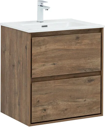 Тумба под умывальник подвесная Aquanet Милан 60 дуб рустикальный 00336377