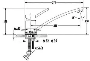 Смеситель для кухни Ewigstein крем 17240042 крем, 2