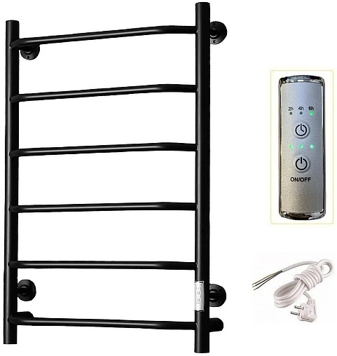 Полотенцесушитель электрический лесенка Тругор Пэк сп 6 80х50 черный матовый ВГП Полотенцесушитель электрический лесенка Тругор Пэк сп 6 80х50 черный матовый ВГП