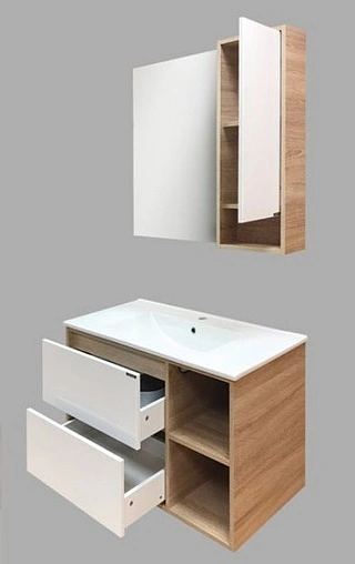 Тумба-умывальник подвесная Comforty Гамбург 90 белый/дуб сонома 00004142225CF