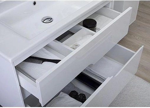 Тумба-умывальник подвесная Aquanet Модена 85 белый 00196965+00182320