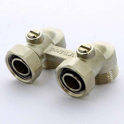 Узел нижнего подключения радиатора угловой ¾&quot;ек x ¾&quot;ек Tiemme 3390002