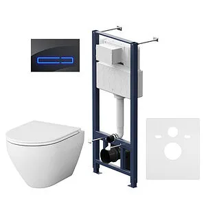 Комплект 6 в 1 Am.Pm Spirit 2.0 FlashClean IS450A38.701700 с кнопкой черный матовый, 1