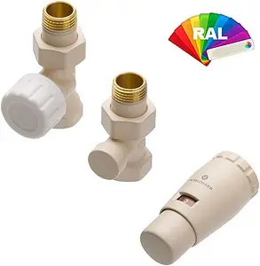 Комплект вентилей терморегулирующих прямых ½" в/н Schlosser Standard Mini инд.заказ по RAL 602200057 Ral Комплект вентилей терморегулирующих прямых ½" в/н Schlosser Standard Mini инд.заказ по RAL 602200057 Ral, 1