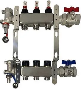 Группа коллекторная с расходомерами 3 отвода 1"в/в x ¾"ек WAAG WG.589.0603.F Группа коллекторная с расходомерами 3 отвода 1"в/в x ¾"ек WAAG WG.589.0603.F, 5