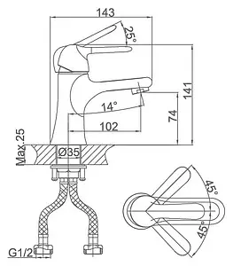 Смеситель для раковины D&K Ambrosius Rhein хром DA1342141 Смеситель для раковины D&K Ambrosius Rhein хром DA1342141, 2