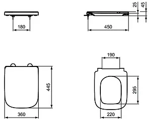 Крышка-сиденье для унитаза с микролифтом Ideal Standard I.Life A белый T453101 Крышка-сиденье для унитаза с микролифтом Ideal Standard I.Life A белый T453101, 2