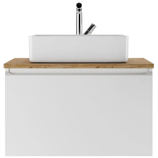 Тумба под умывальник подвесной Домино Senator 70 белый/дуб вотан DS4301T