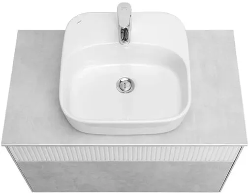 Тумба-умывальник подвесная Aquaton Марбл 80 слэйт/белый матовый 1A2762K0MH4C0